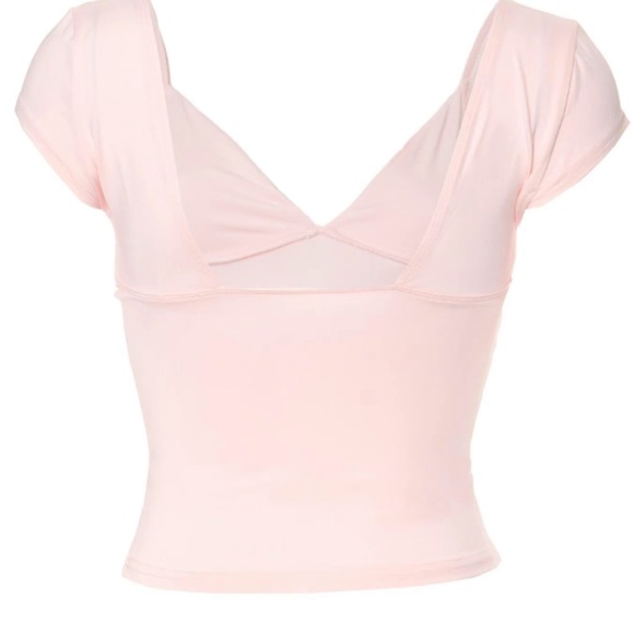 baby pink sweetheart neckline top - Picture 3 of 3